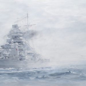 German battleship Bismarck and German battlecruiser Prinz Eugen in the Denmark Strait , May 23rd 1941